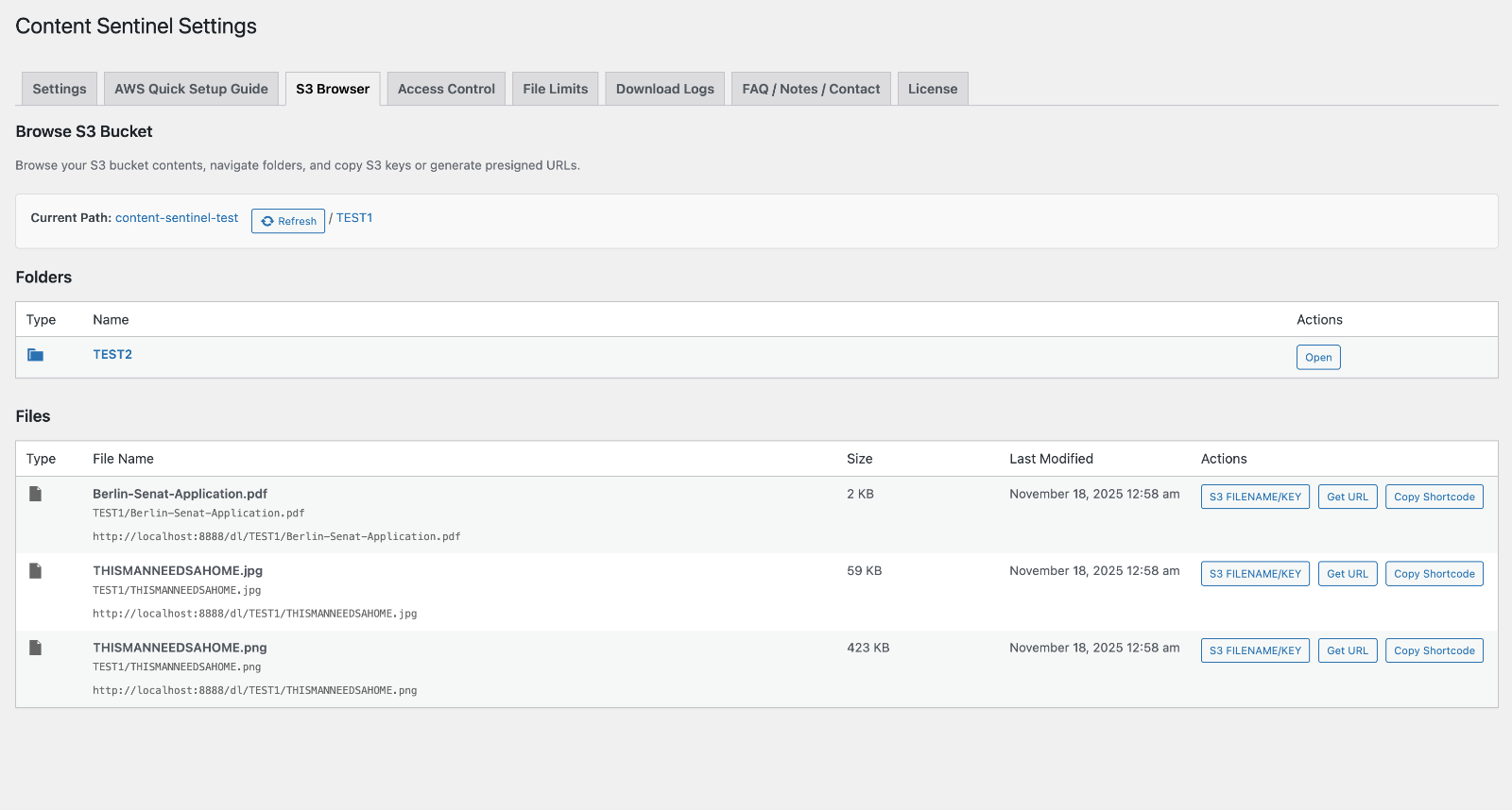 S3 Browser Interface